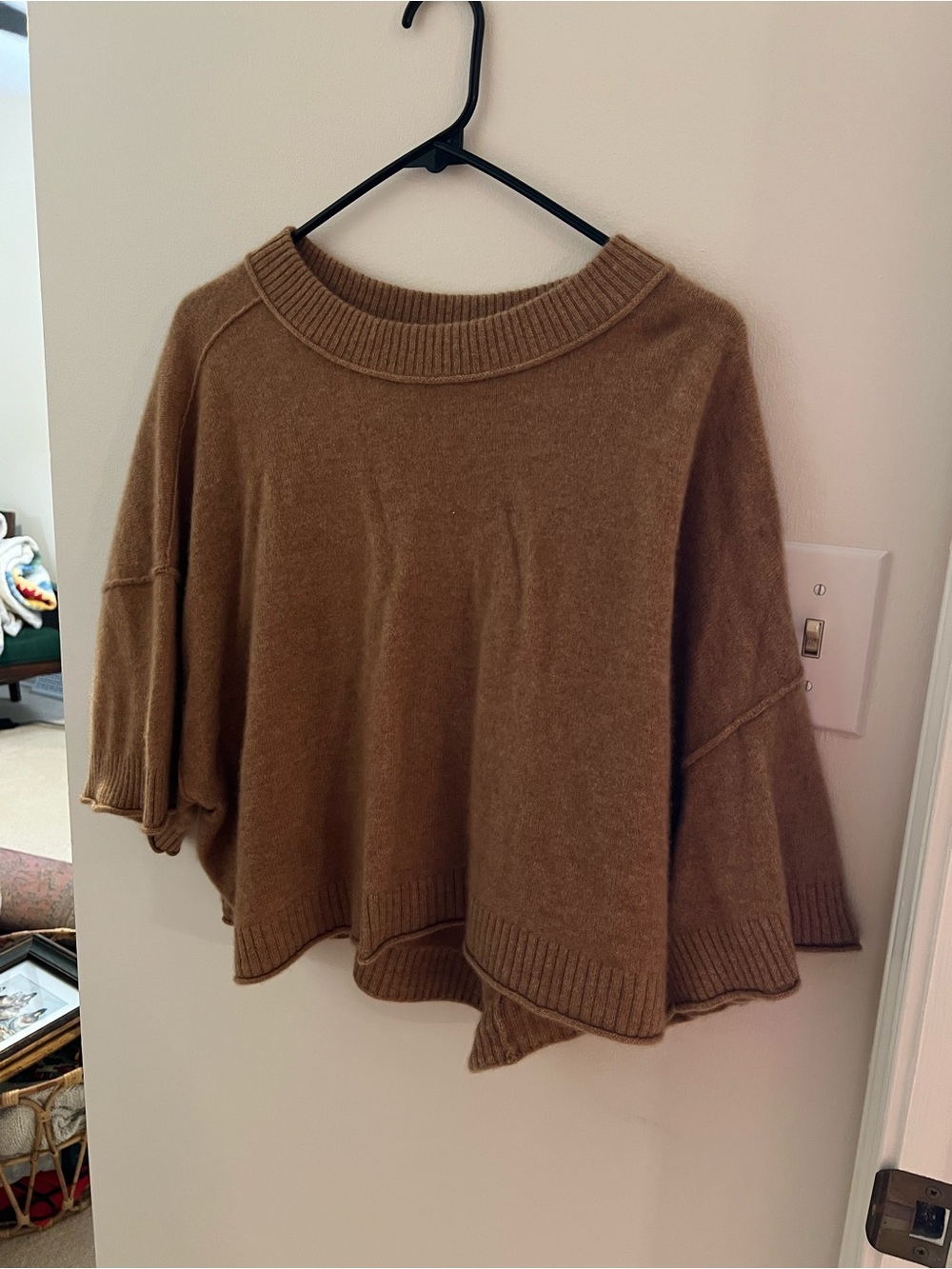 Anthropologie Oversized Scoop-Neck Pullover - Camel Brown